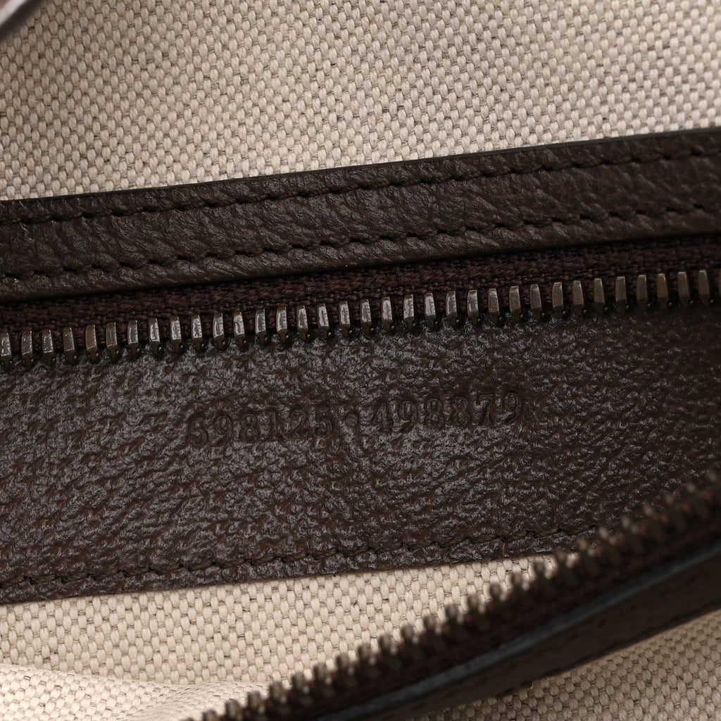 GG Supreme Monogram Web Small Ophidia Half Moon Hobo Brown
