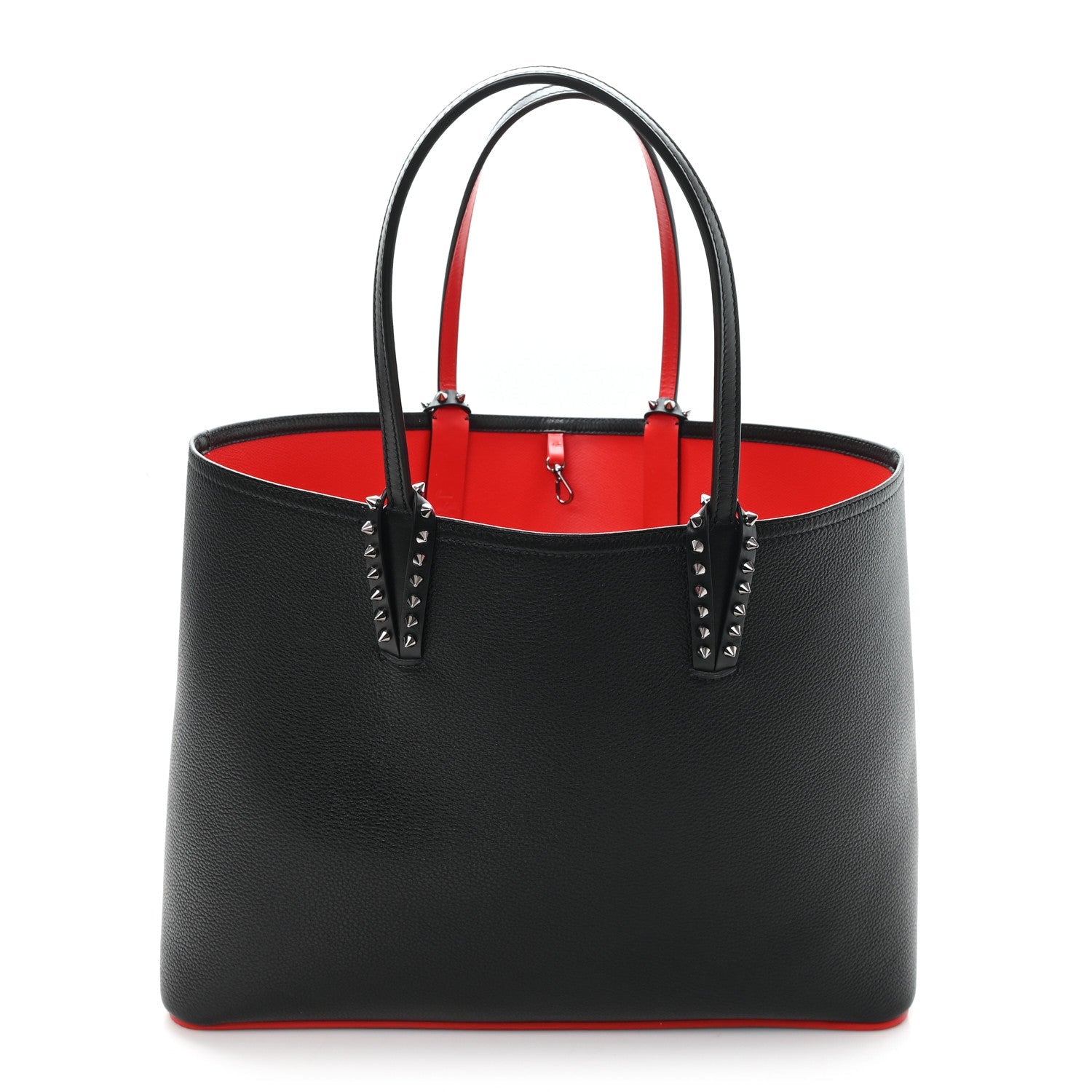 Calfskin Empire Spikes East West Cabata Tote Black