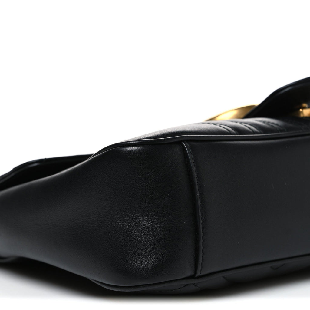 Calfskin Matelasse Medium GG Marmont Shoulder Bag Black Black