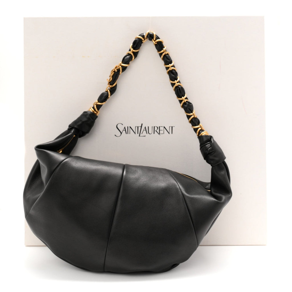Lambskin Small Amalia Hobo Black