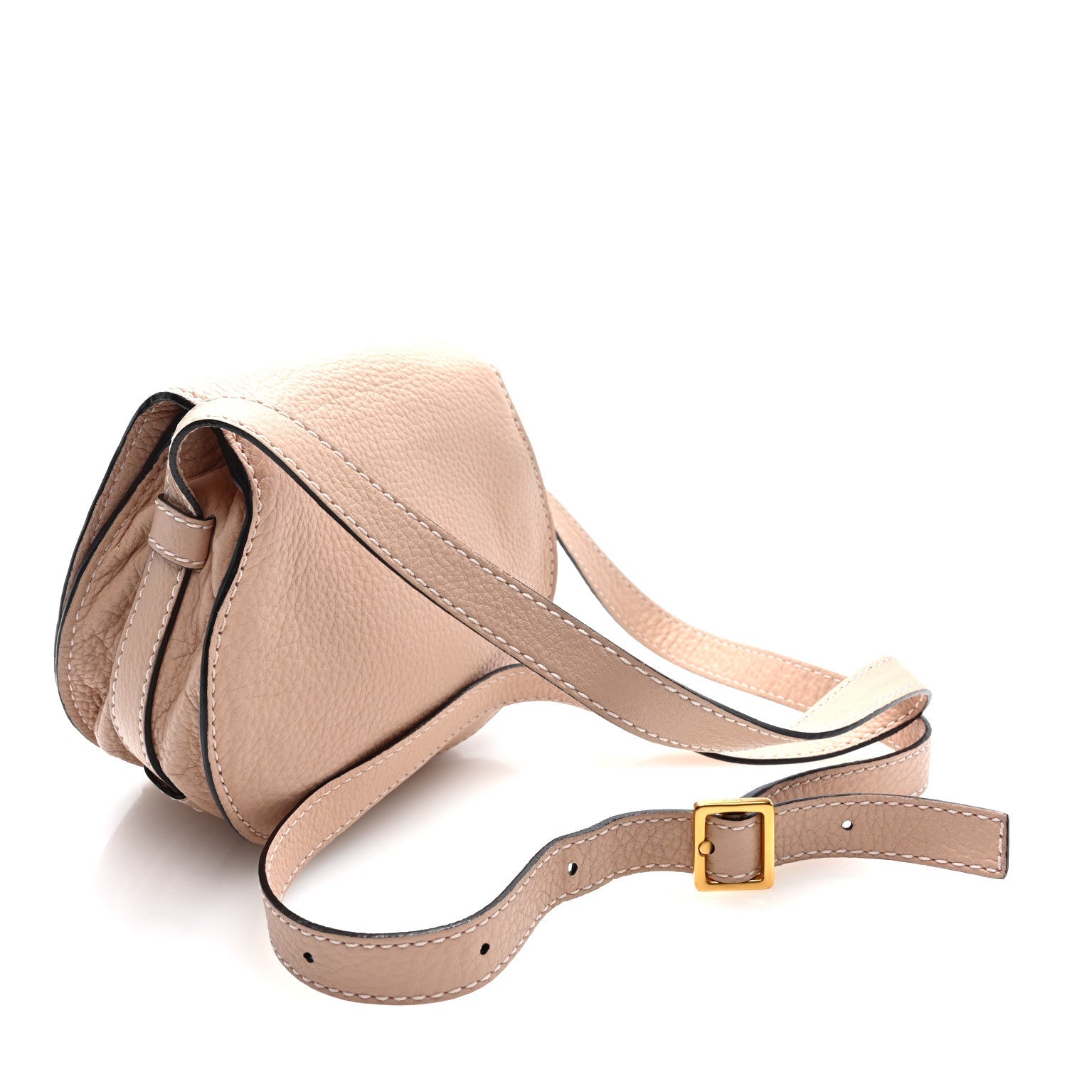 Calfskin Mini Marcie Round Crossbody Bag Blush Nude