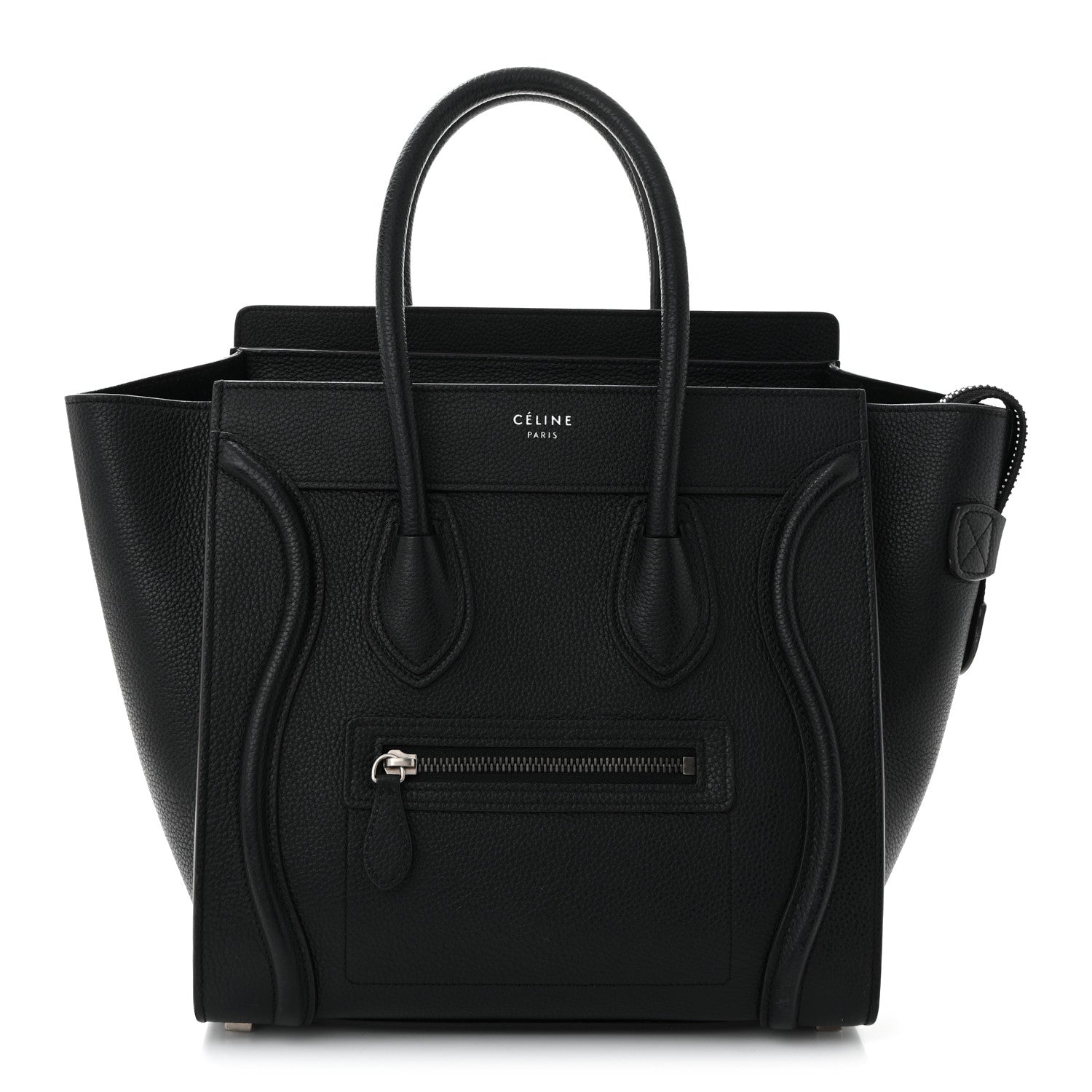 Drummed Calfskin Micro Luggage Black