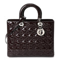 Patent Cannage Large Lady Dior Burgundy