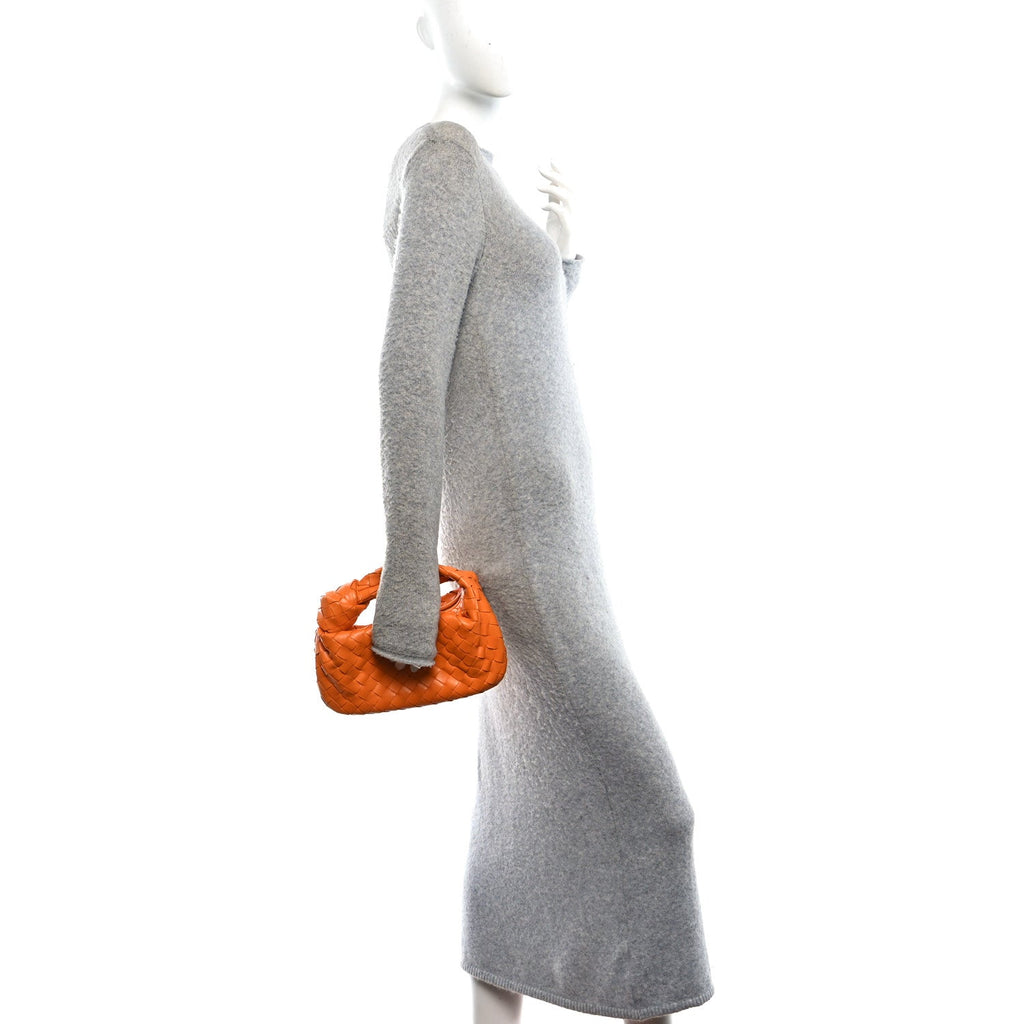 Nappa Intrecciato Mini Jodie Tangerine
