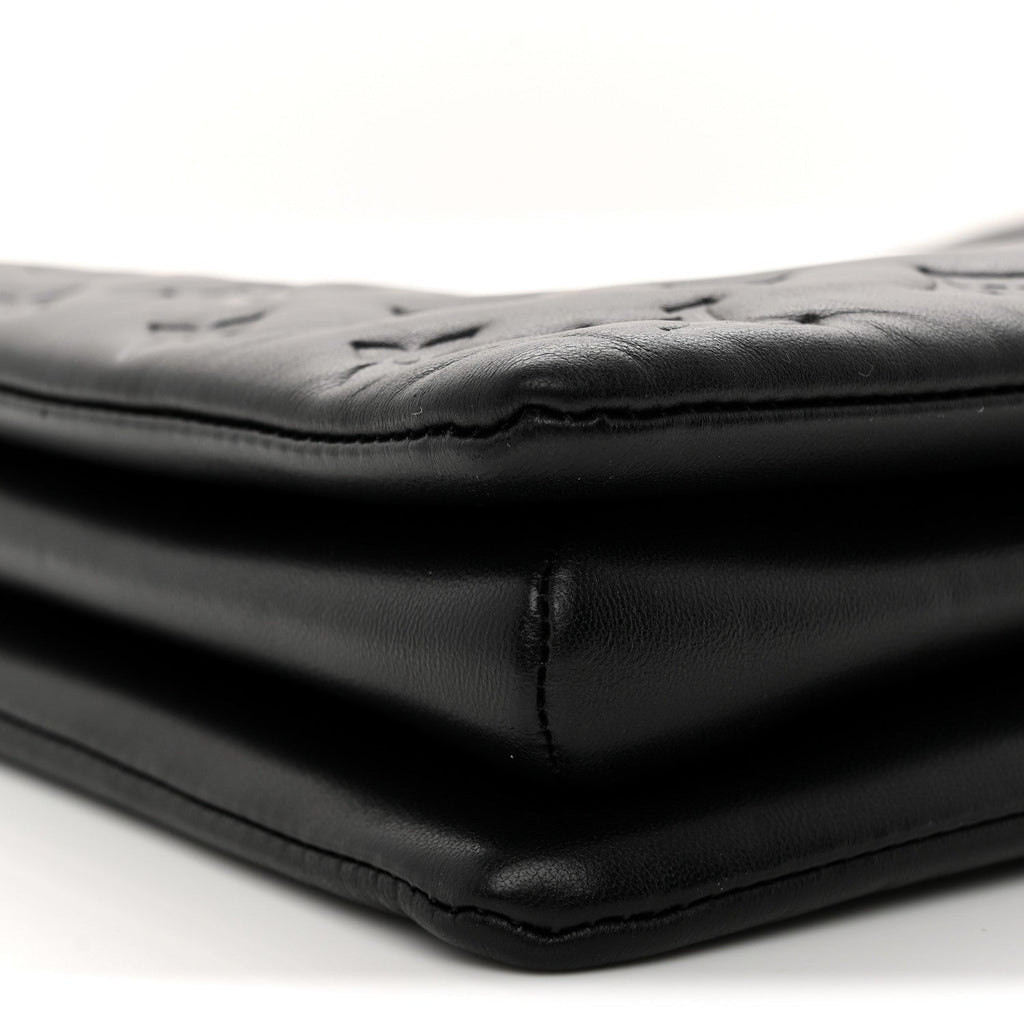 Lambskin Embossed Monogram Coussin MM Black