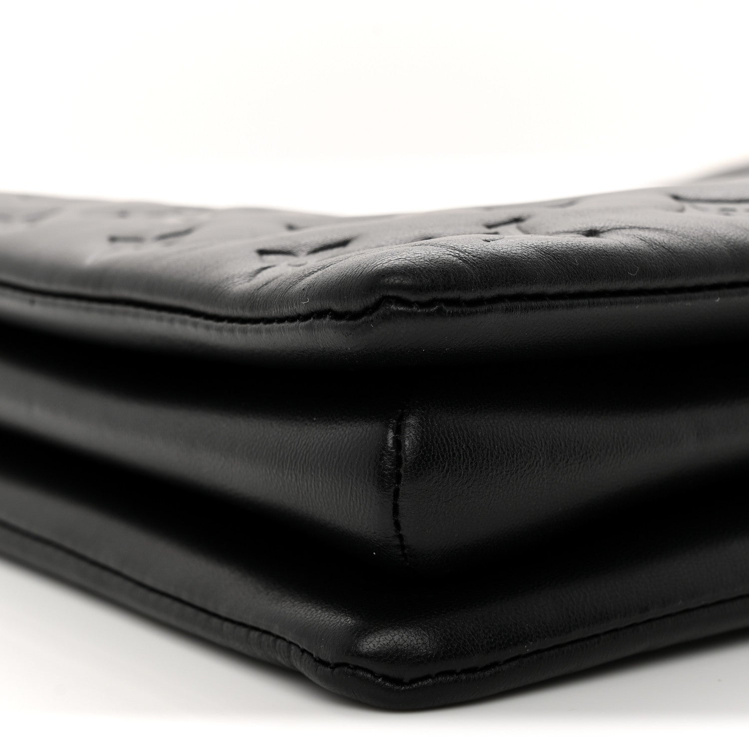 Lambskin Embossed Monogram Coussin MM Black