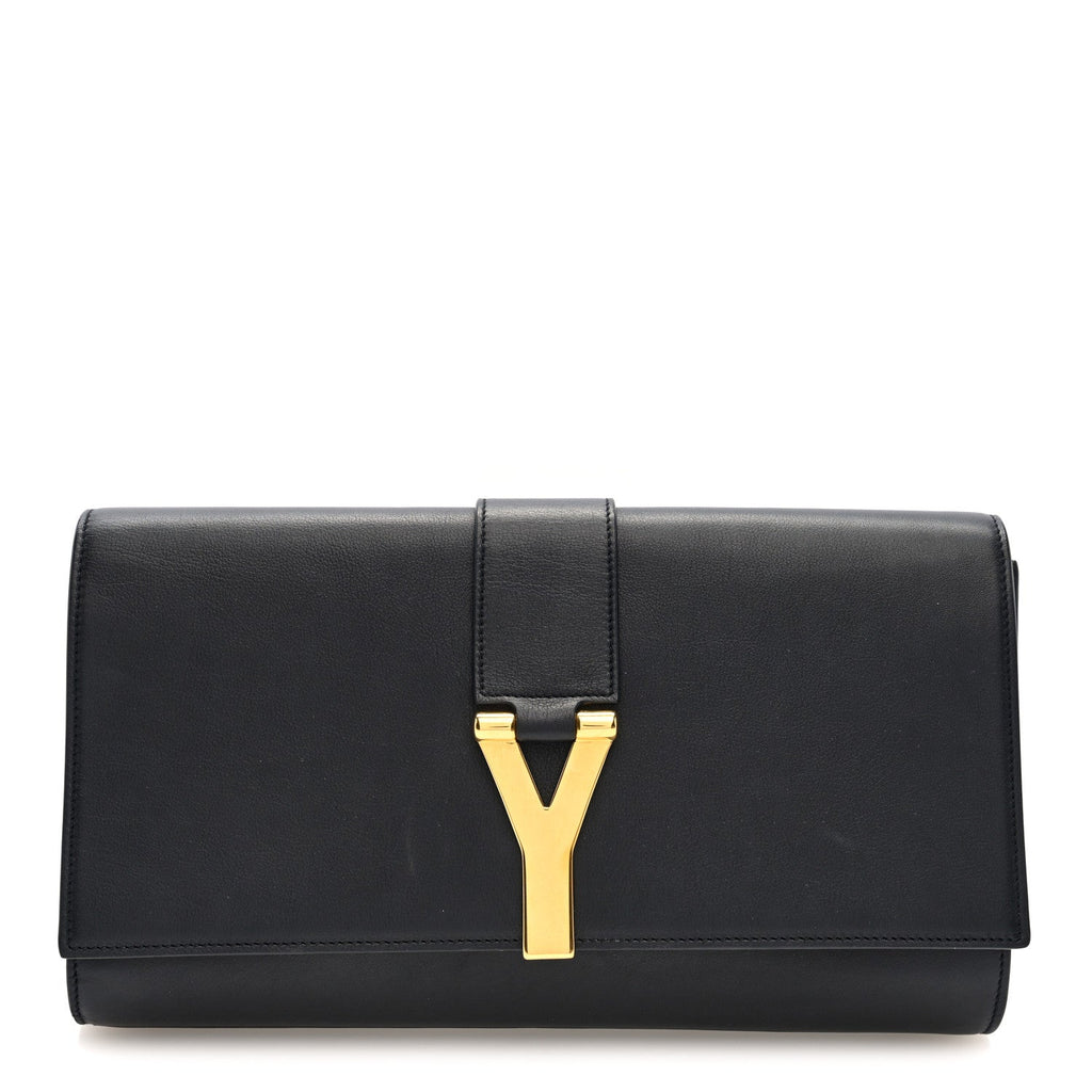Calfskin Classic Y Ligne Clutch Black
