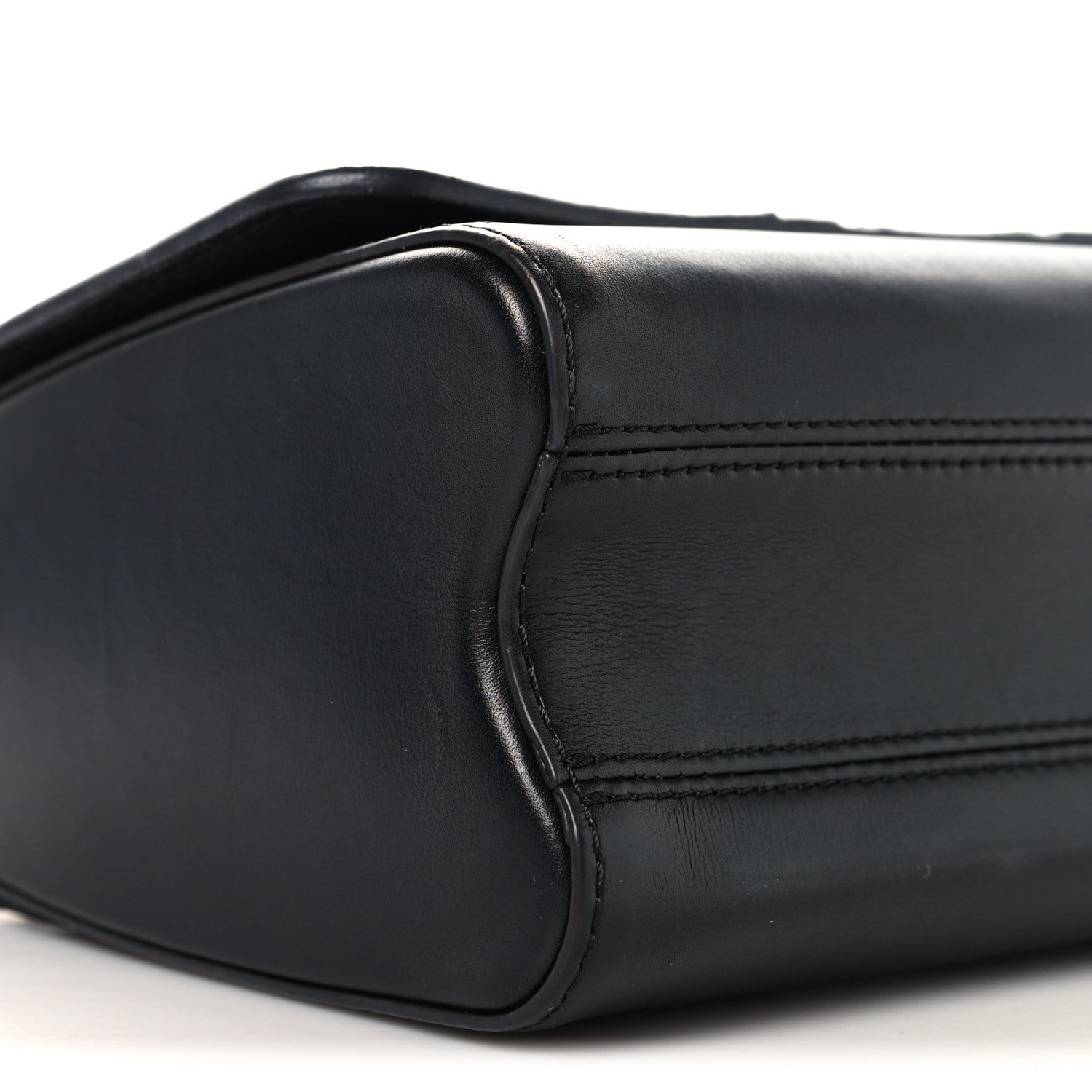 Veau Satin Monogram Twist Shoulder Bag MM Black