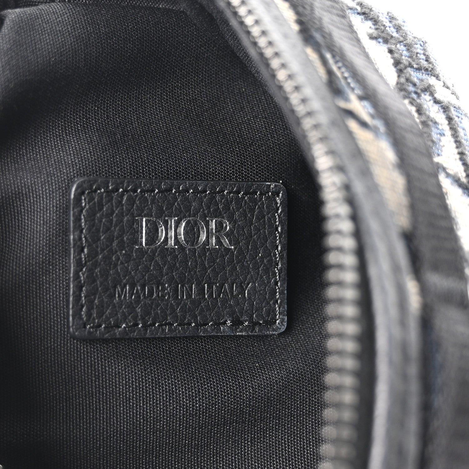 Grained Calfskin Oblique Scarab Sling Bag Blue Black