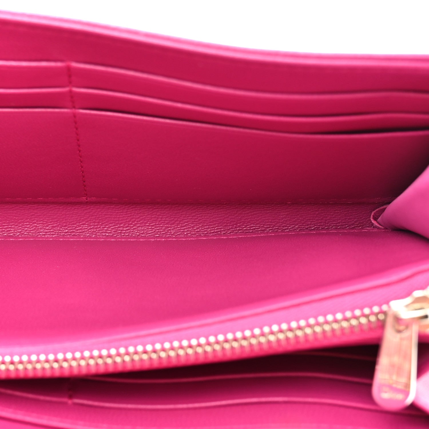 Lambskin Cannage Bi-Color Lady Dior Rendezvous Wallet On Chain Toxic Purple Pink