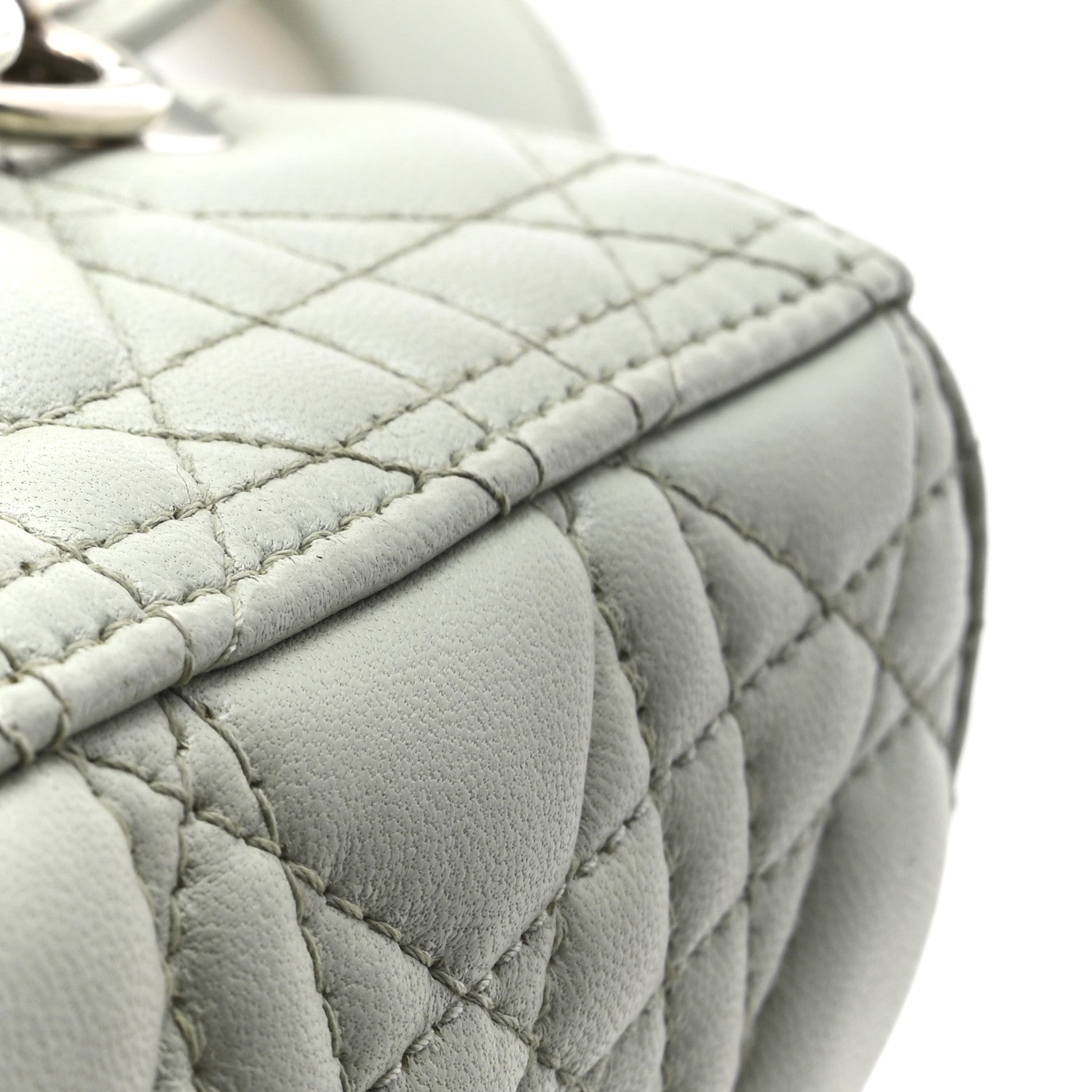 Lambskin Cannage Medium Lady Dior Green