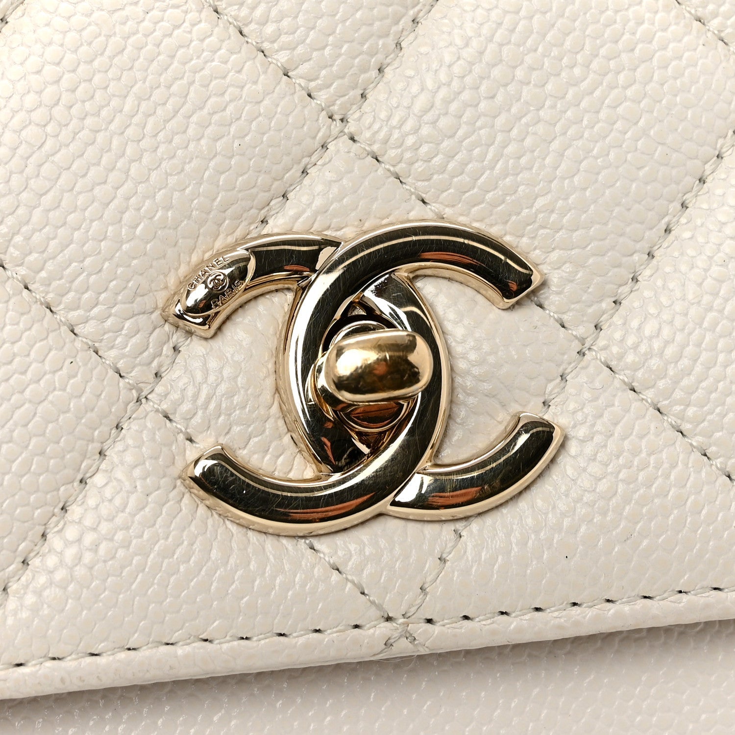 Caviar Quilted Small Business Affinity Flap White