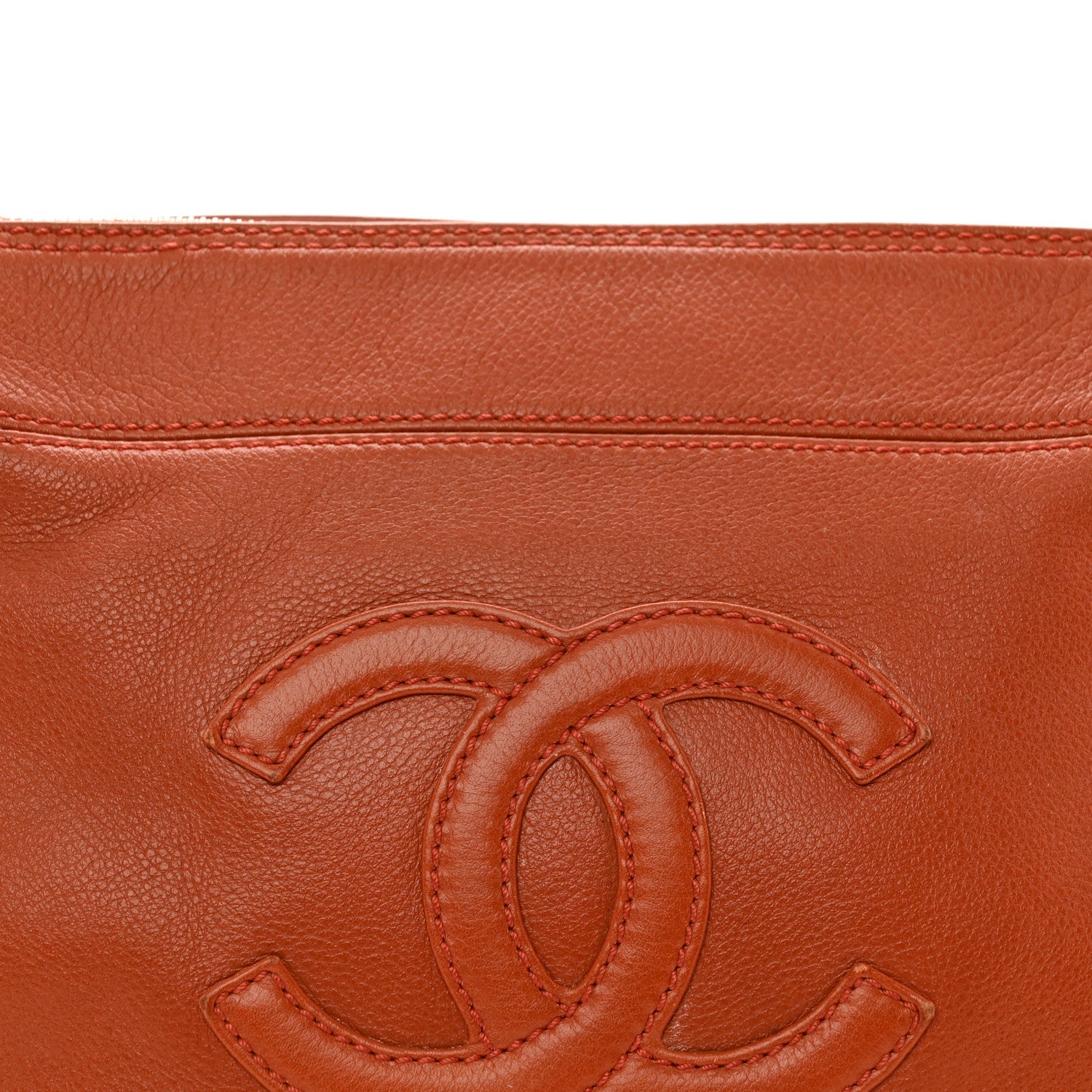 Calfskin Timeless CC Shoulder Bag Orange