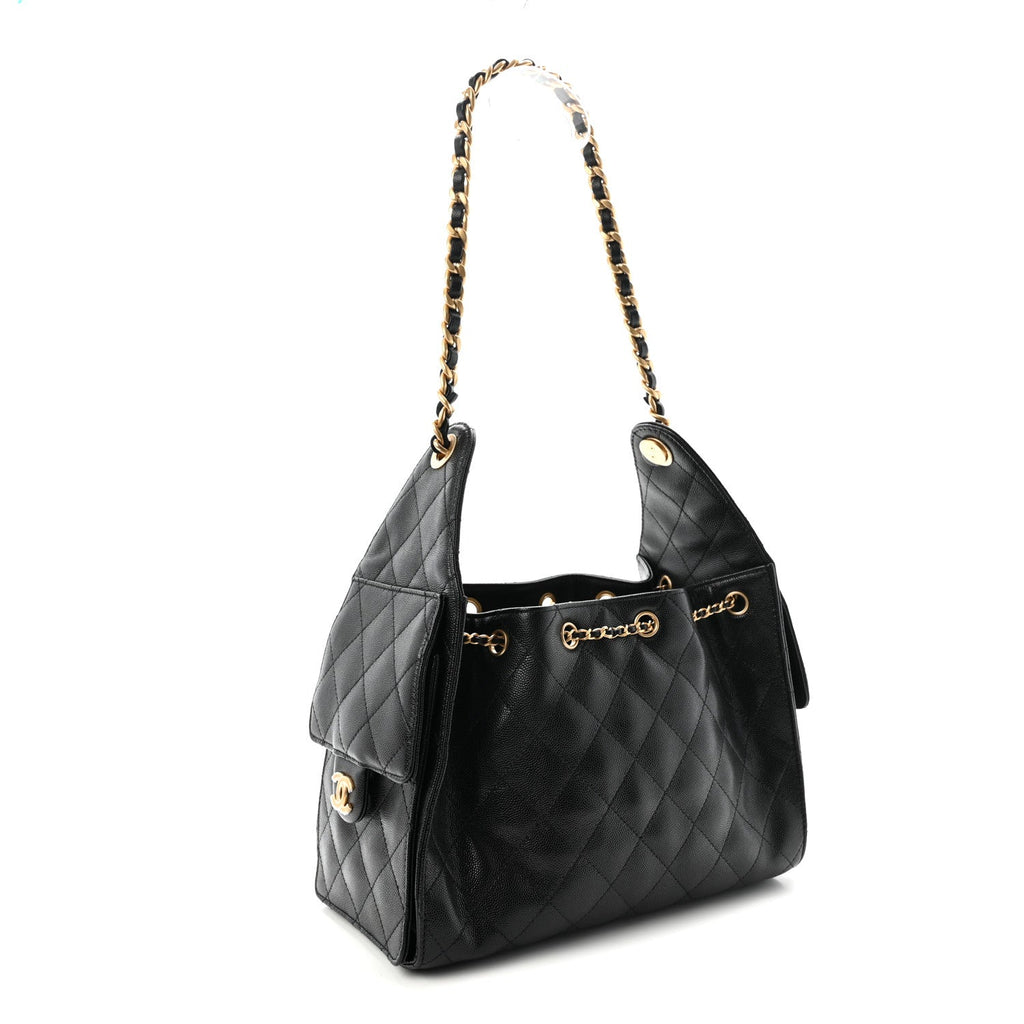 Caviar Quilted Small Chanel 25 Handbag Black