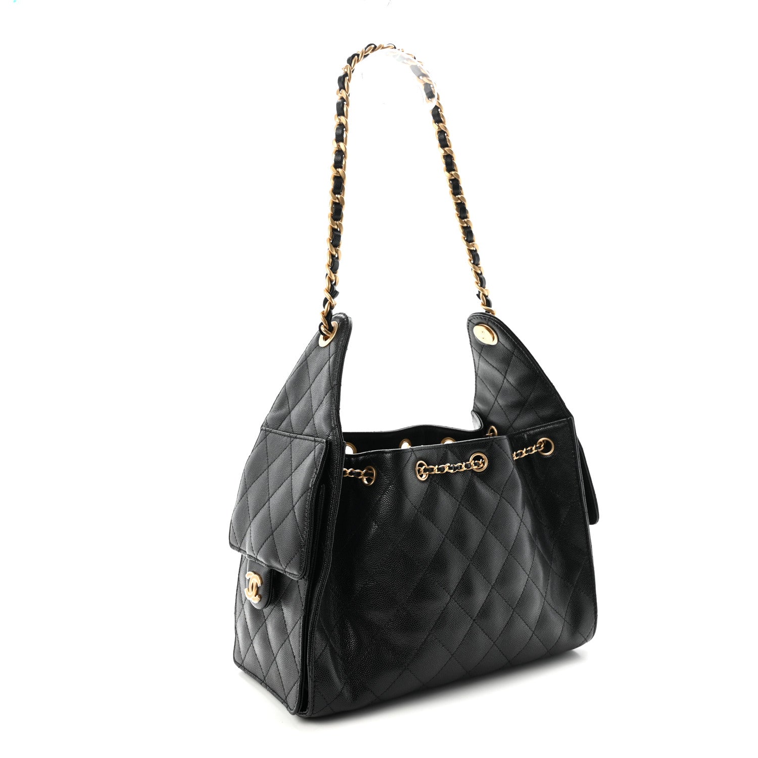 Caviar Quilted Small Chanel 25 Handbag Black