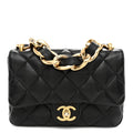 Lambskin Quilted Small Funky Town Flap Black