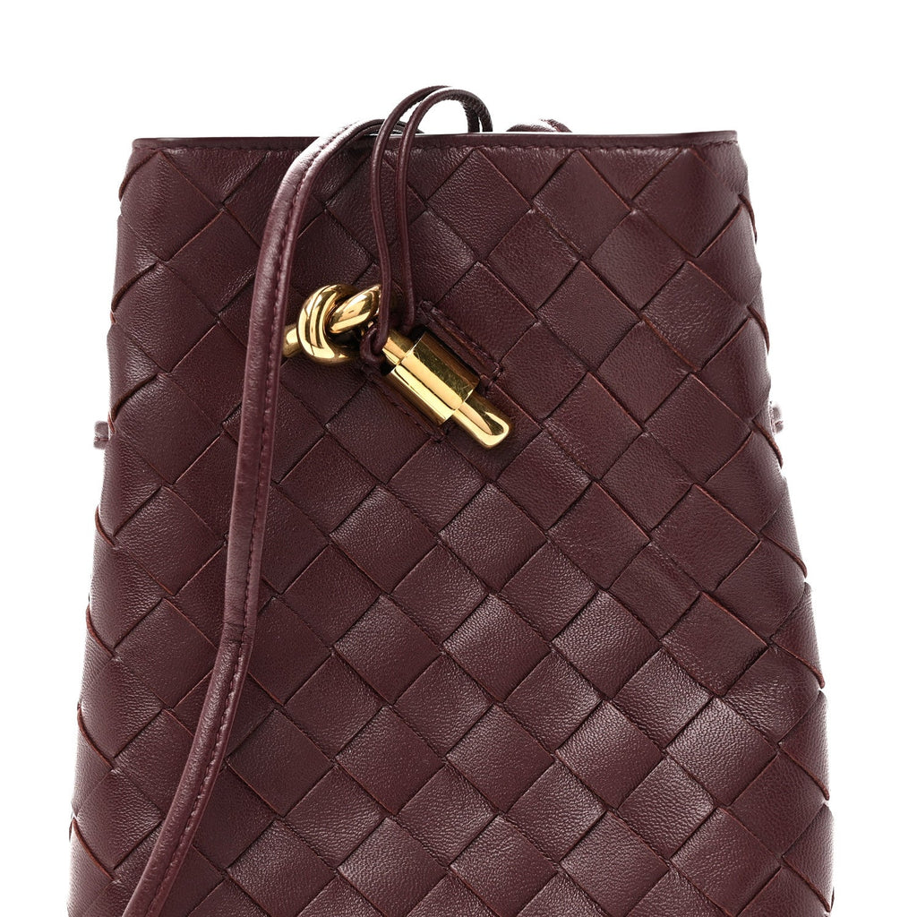 Nappa Intrecciato Andiamo Phone Pouch Deep Mahogany