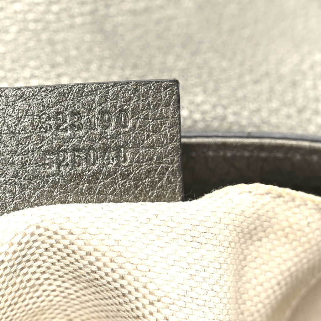 Metallic Pebbled Calfskin Small Soho Flap Crossbody Sasso