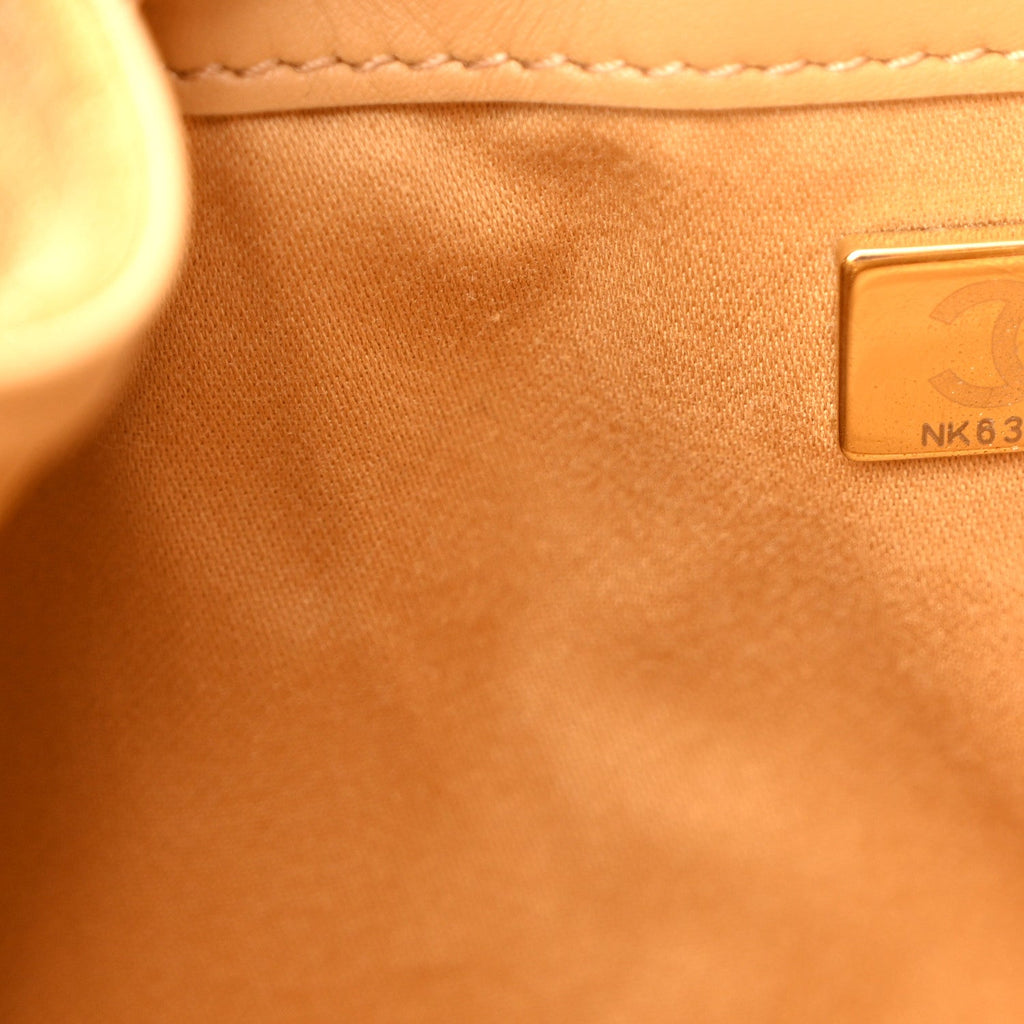 Suede Quilted Small Chanel 25 Handbag Beige