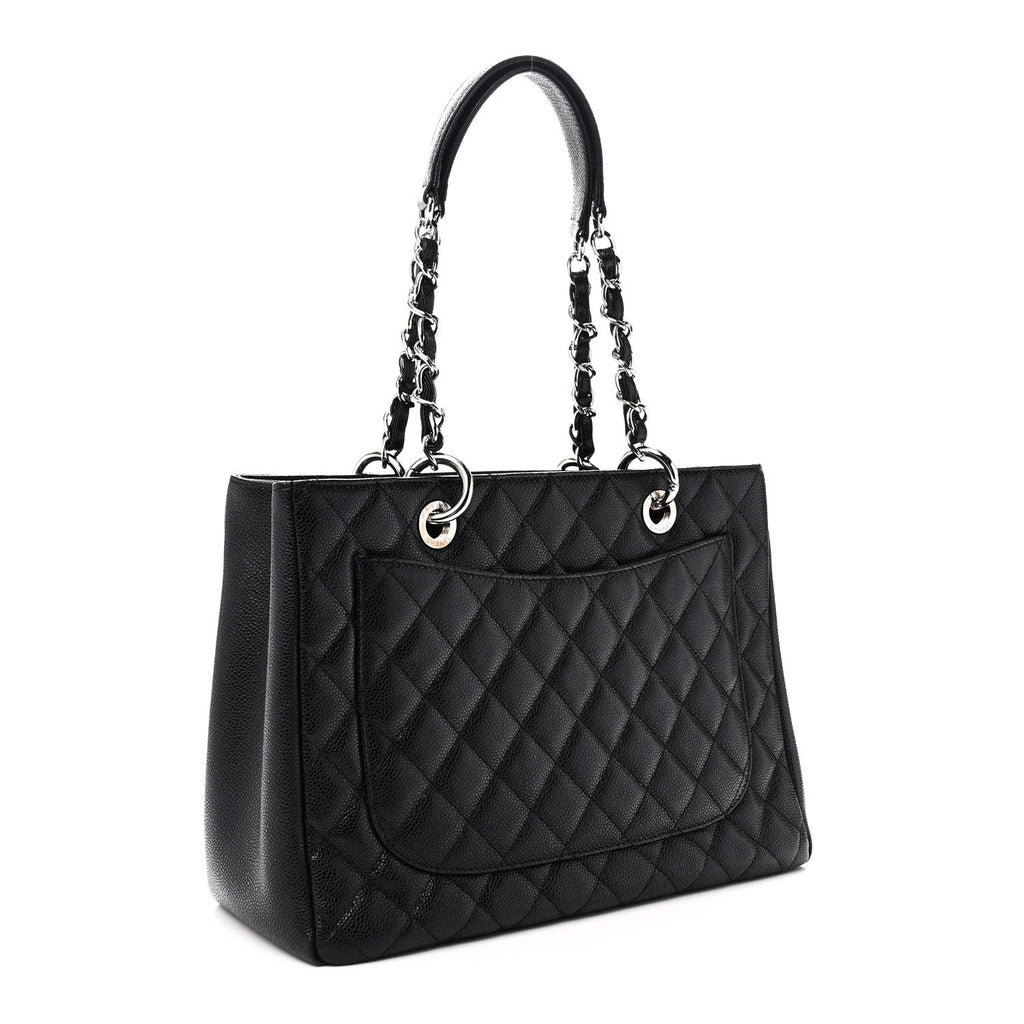 Caviar Quilted Grand Shopping Tote GST Black