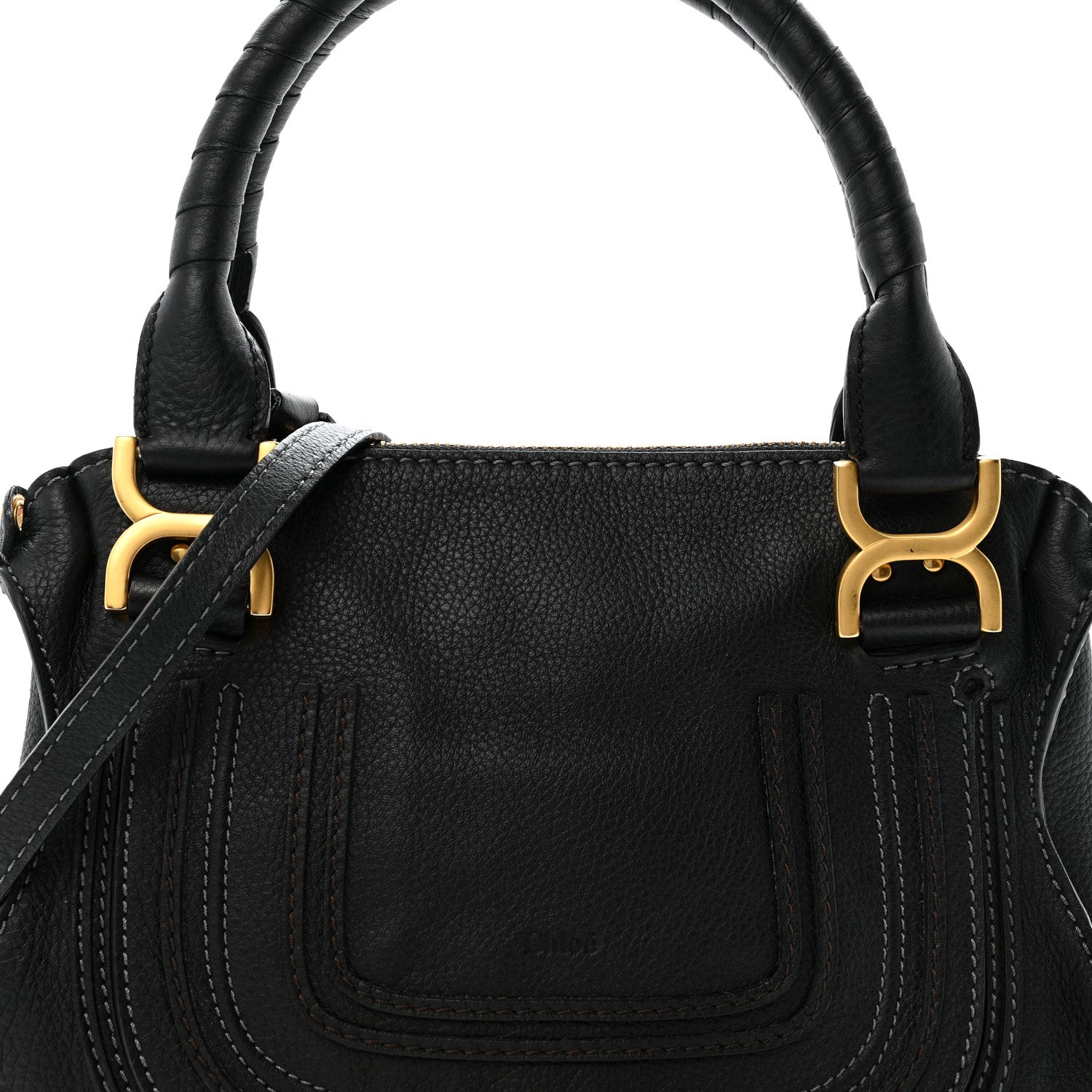 Calfskin Medium Marcie Satchel Black