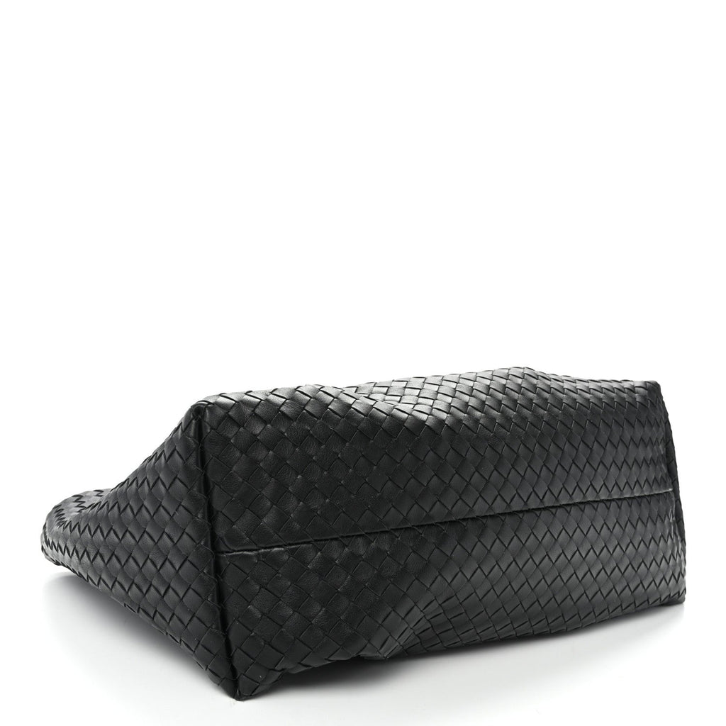 Calfskin Intrecciato Pinacoteca Reversible Tote Black Fondant