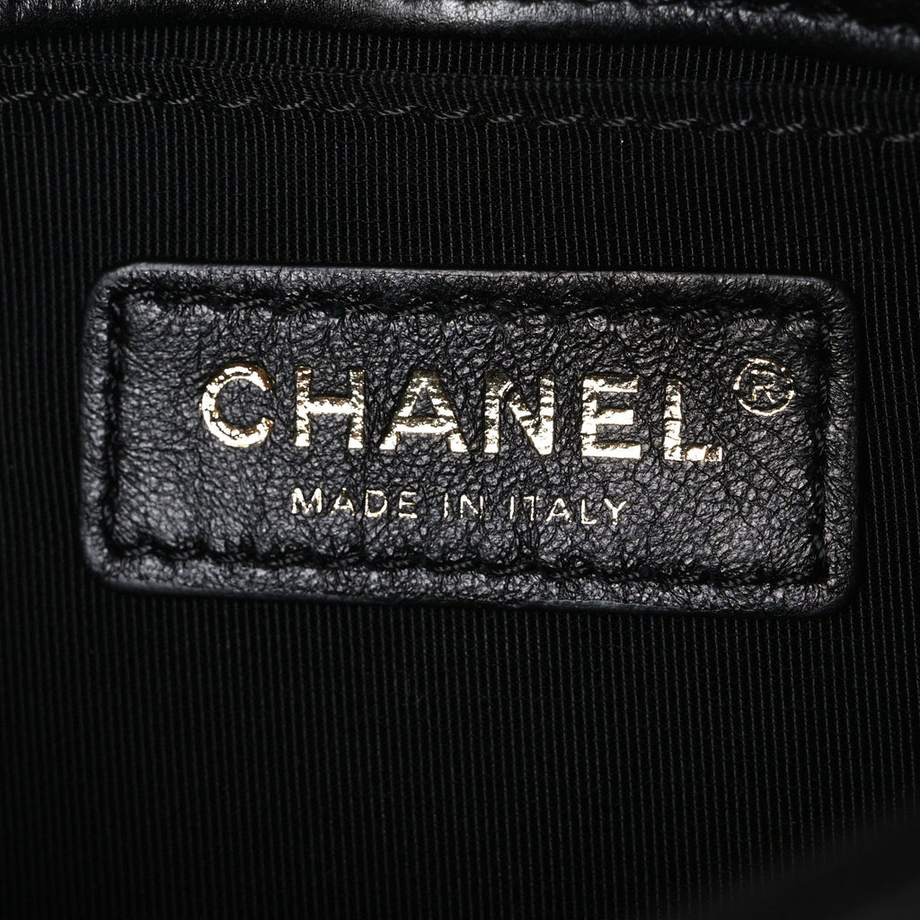 Calfskin Quilted Flap Waist Bag Black