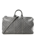 Calfskin Monogram Shadow Keepall Bandouliere 50 Anthracite Gray