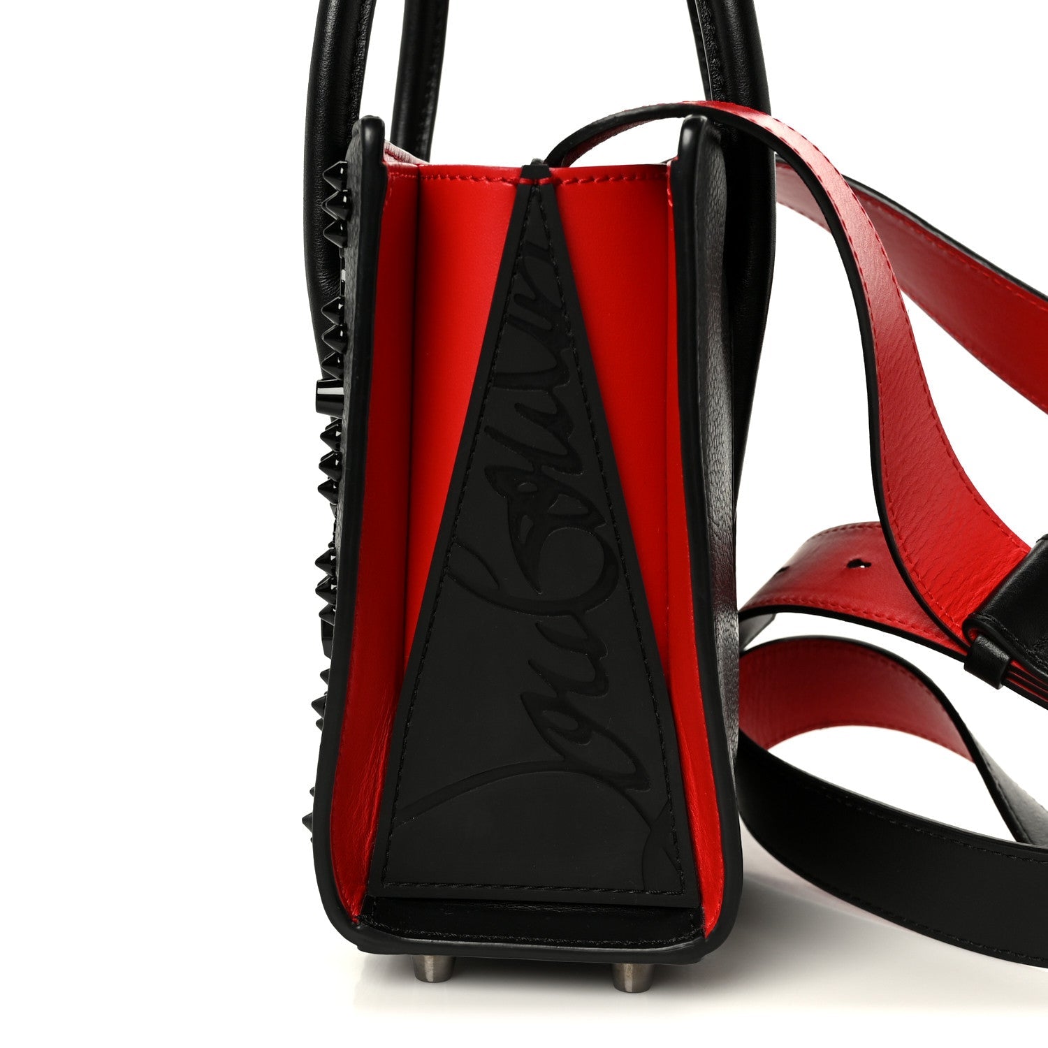 Calfskin Spikes Loubinthesky Mini Paloma Black