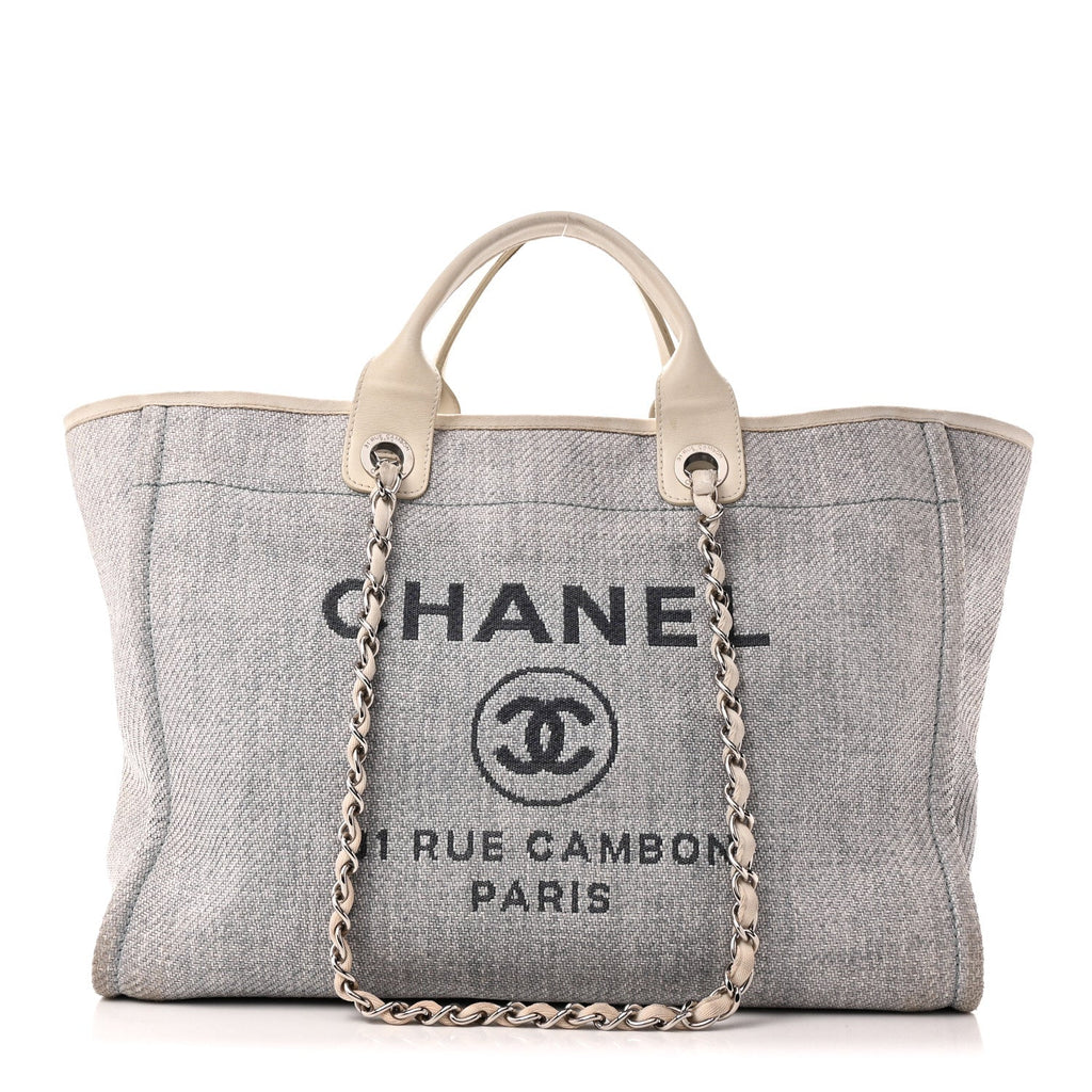 Woven Straw Raffia Medium Deauville Tote Light Blue
