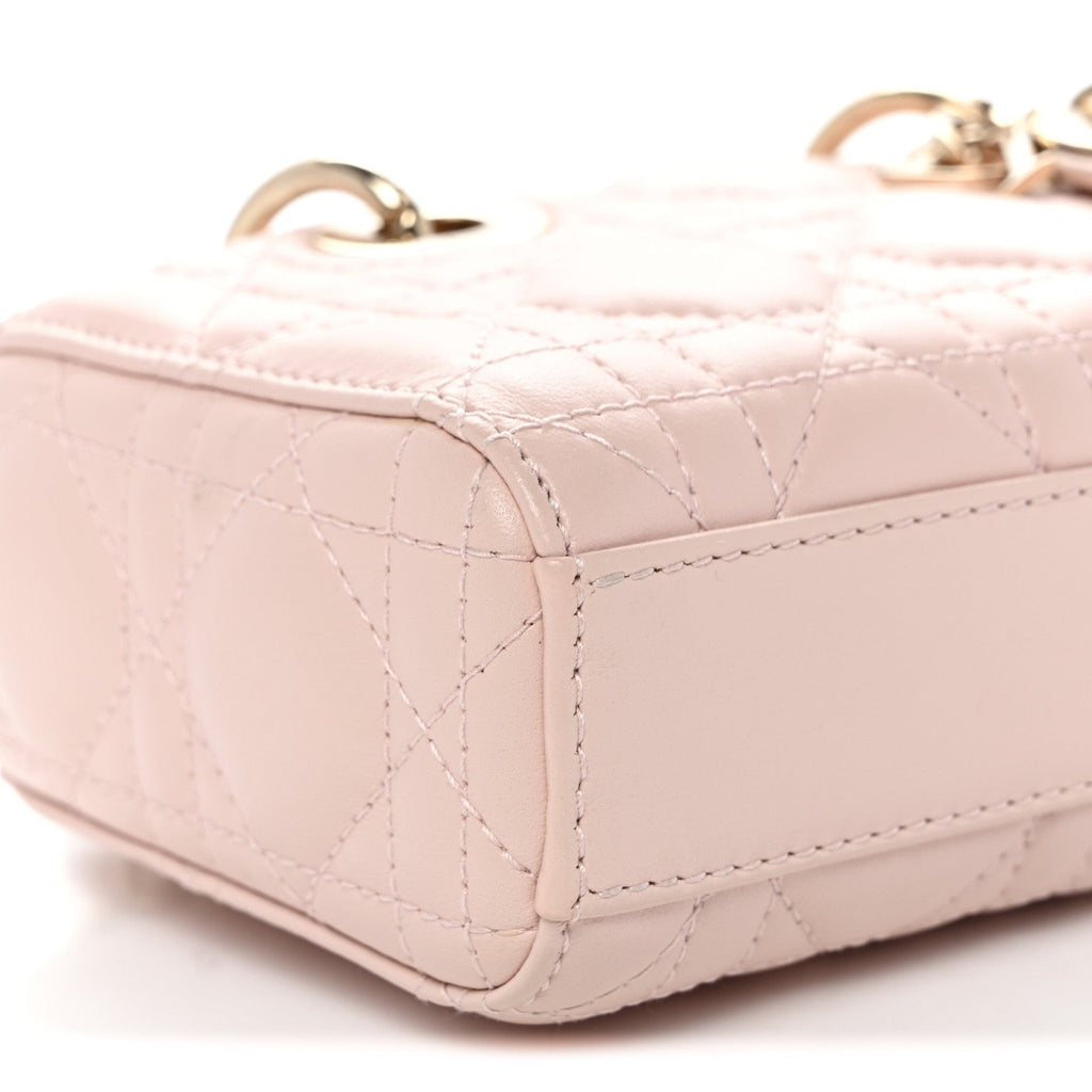 Lambskin Cannage Micro Lady D-Joy Rose Poudre