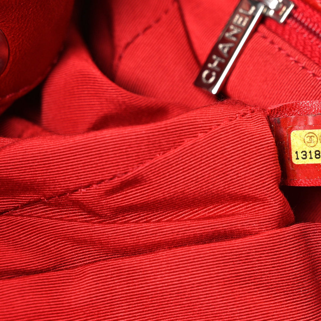 Calfskin Bubble Quilt Accordion Flap Red