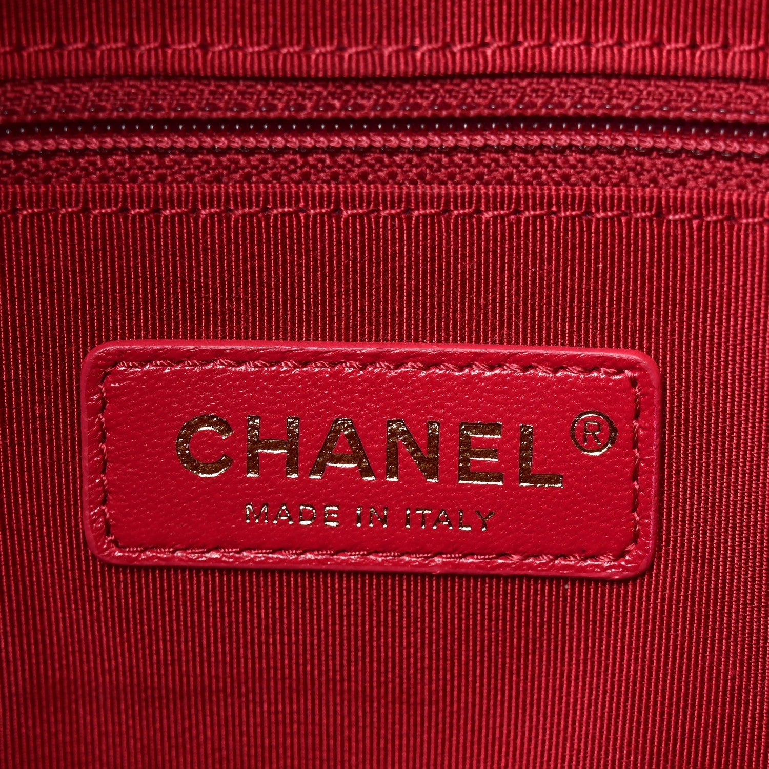 Shiny Aged Calfskin Shopping Bag Red