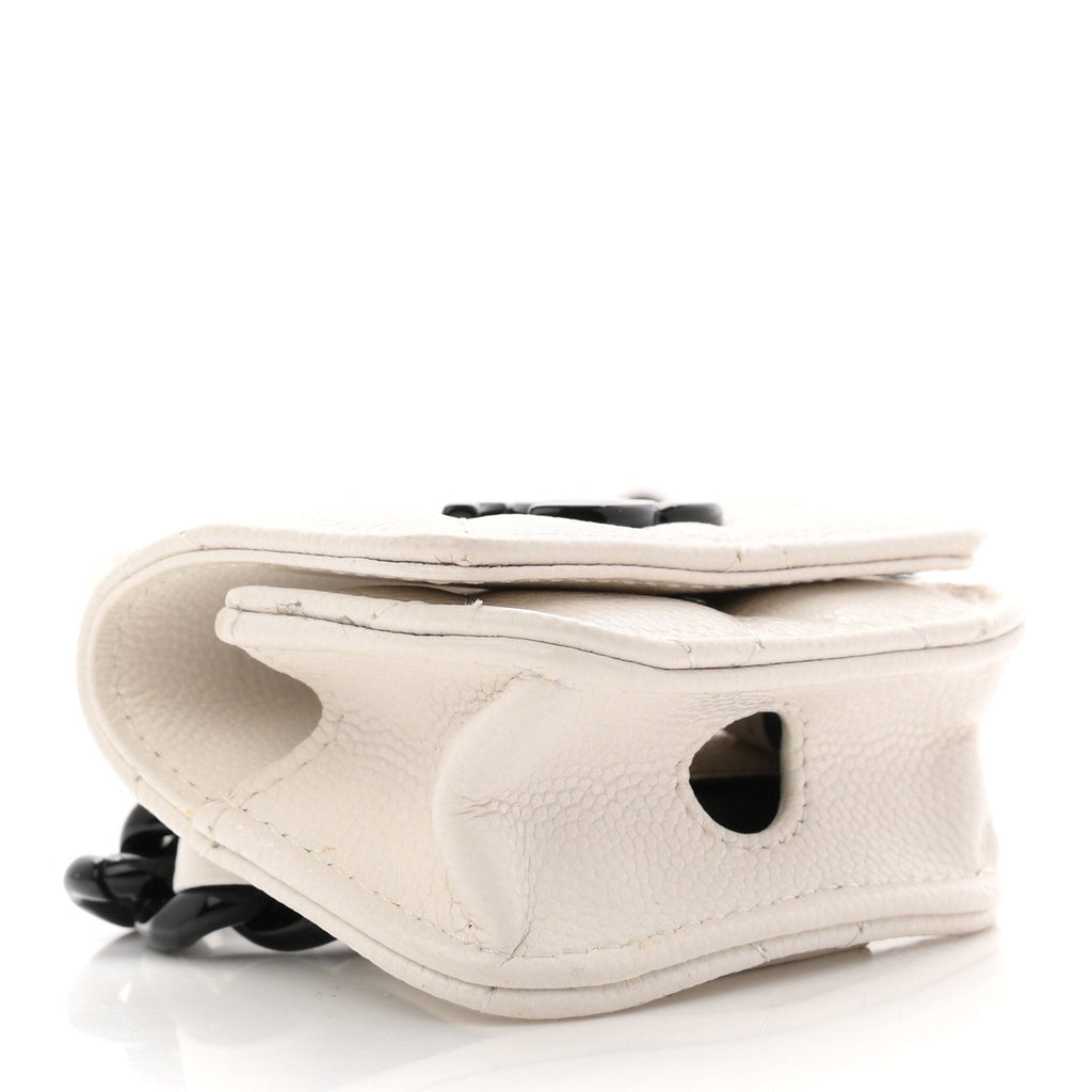 Caviar Quilted Airpods Pro Holder Belt White