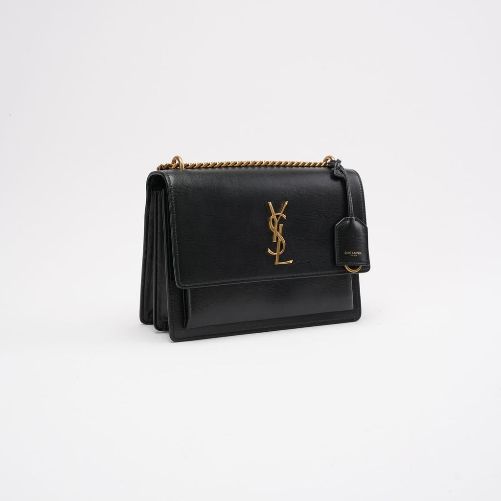 Saint Laurent Black Calfskin Medium Monogram Sunset 2019