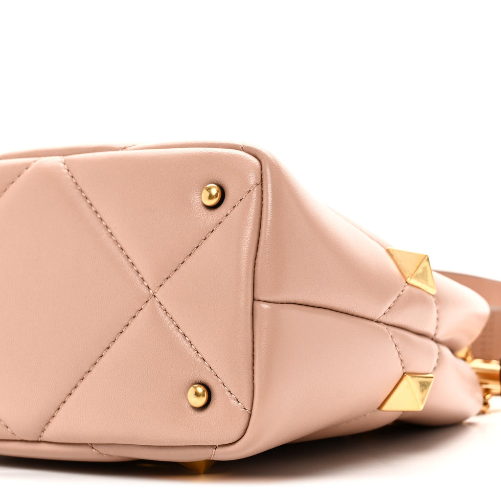 Nappa Small Roman Stud The Handle Bag Rose Cannelle