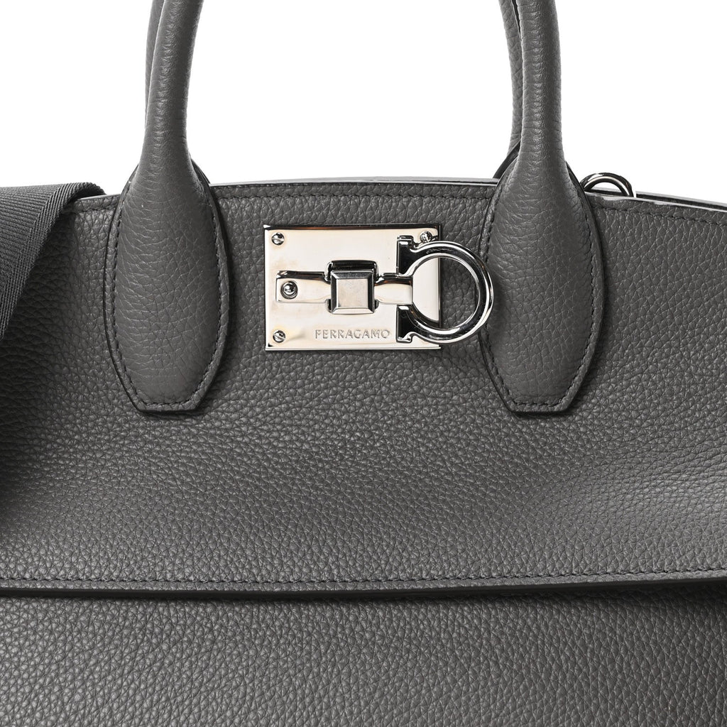 Calfskin Medium Studio Soft Bag Grey