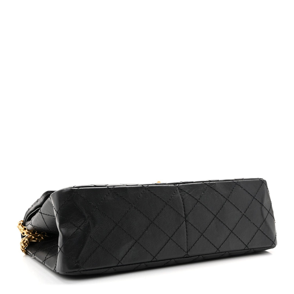Aged Calfskin Quilted 2.55 Reissue 226 Flap Black