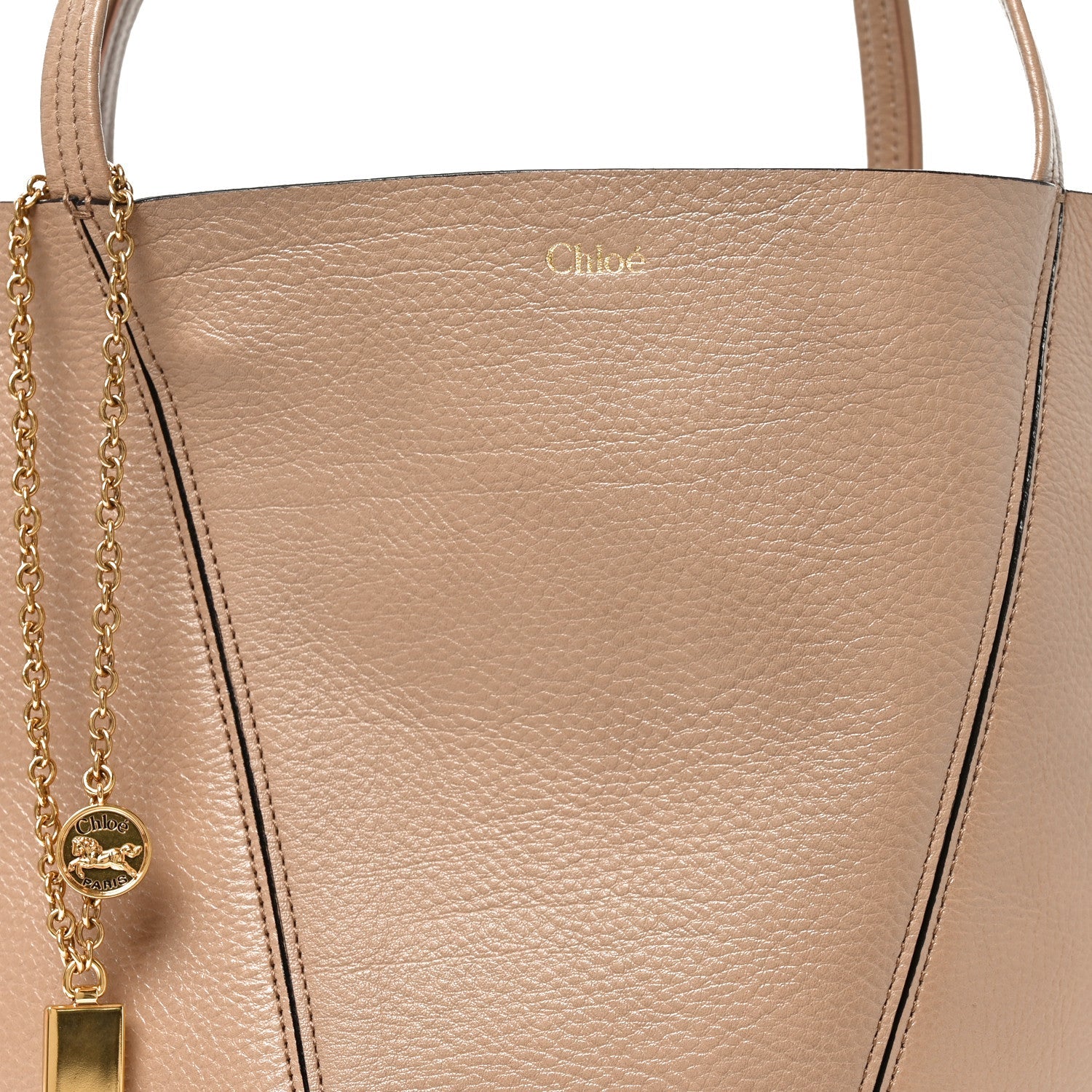 Grained Calfskin Medium Spin Tote Woodrose