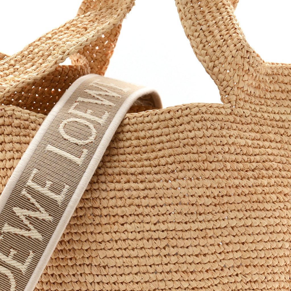 Raffia Mini Slit Tote Bag Natural Tan