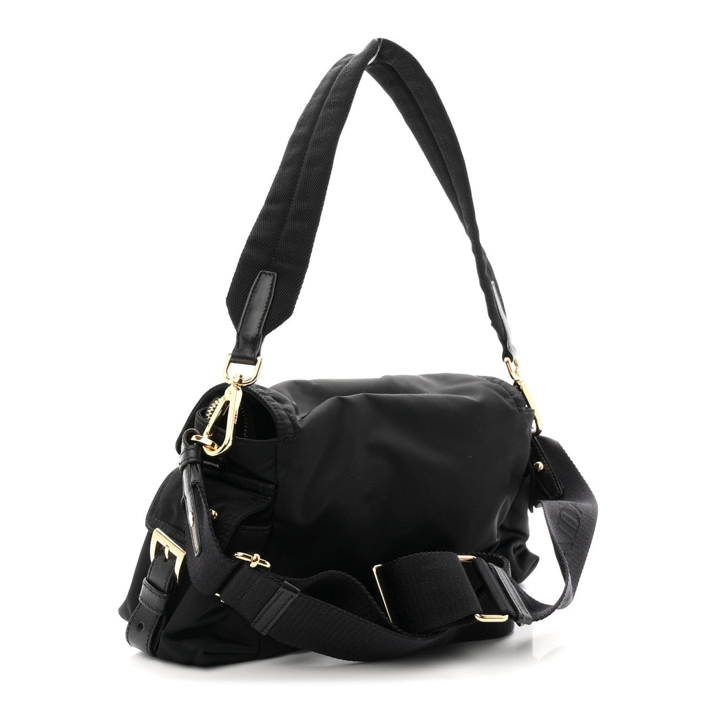 Re-Nylon Medium Explore Shoulder Bag Black