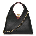Calfskin Chic Lady Small Shopping Tote Black