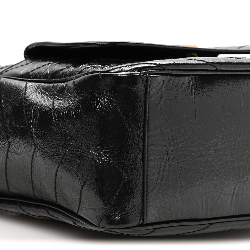 Crinkled Calfskin Matelasse Monogram Niki Multipocket Shopping Tote Black