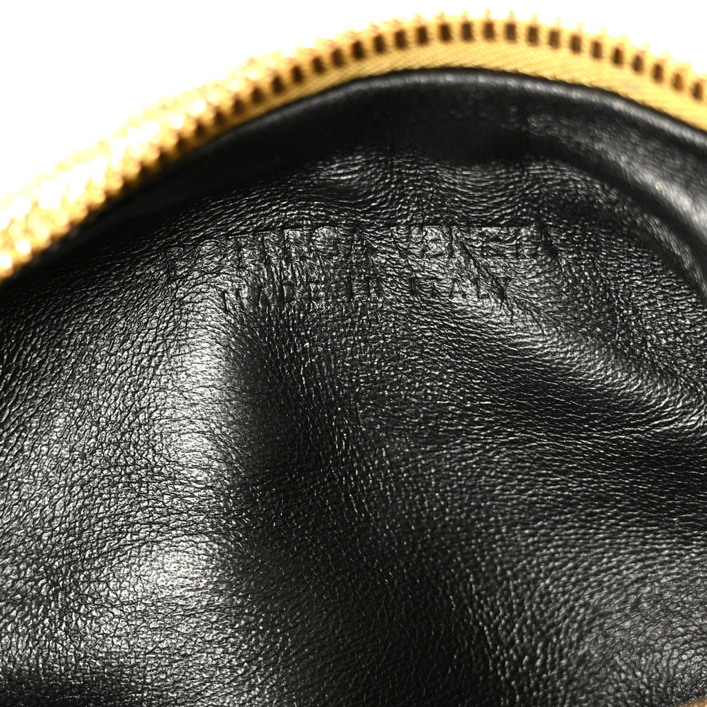 Laminated Calfskin Pressed Intreccio Mini Jodie Gold