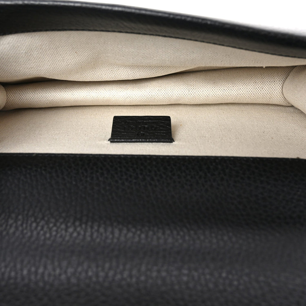 Dollar Calfskin Enamel Small Dionysus Shoulder Bag Black Electric Blue