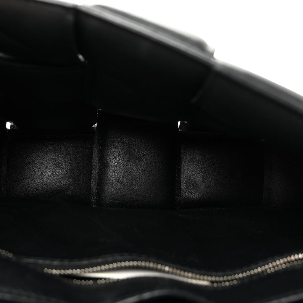 Lambskin Maxi Intreccio Padded Chain Cassette Crossbody Bag Black