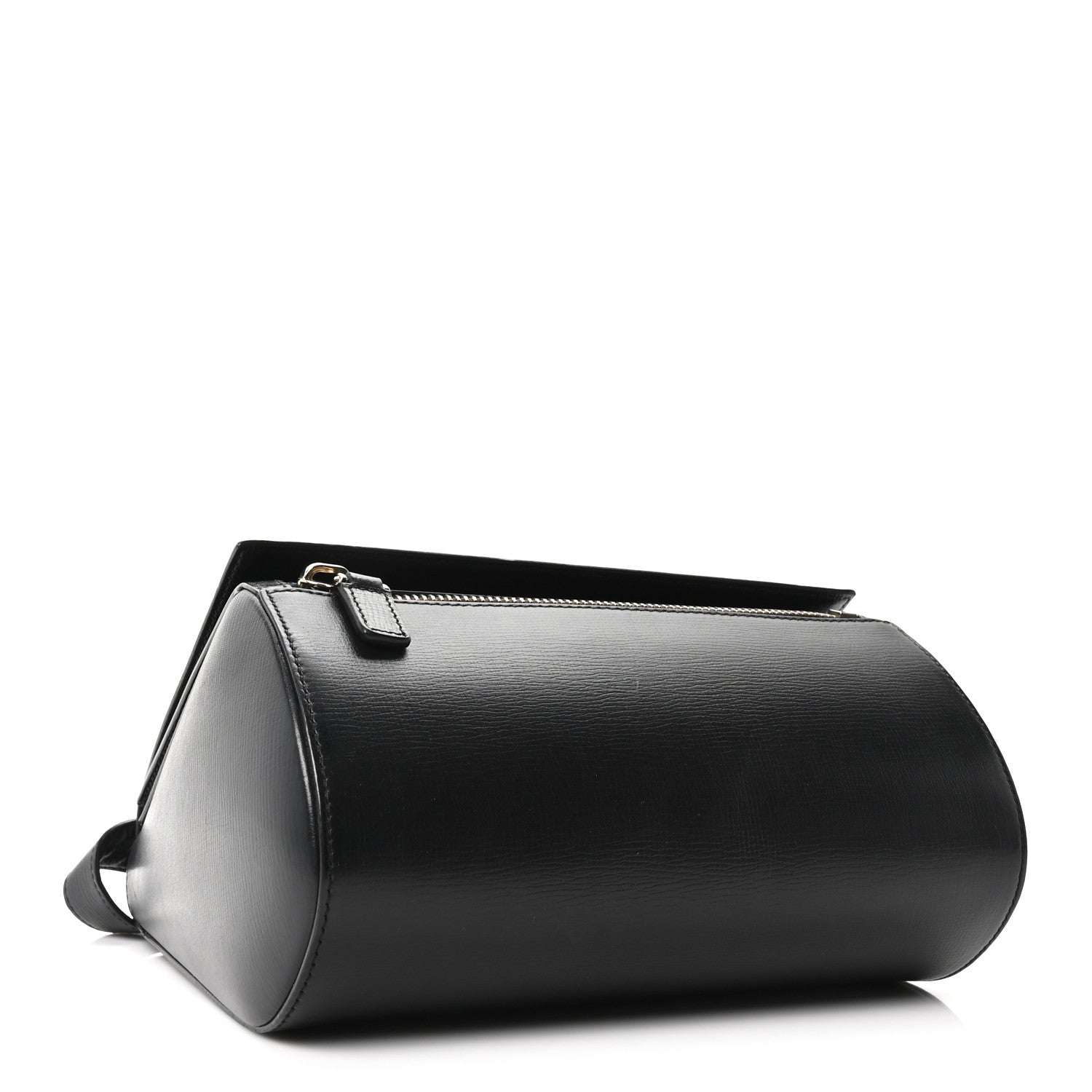 Textured Calfskin Medium Pandora Box Crossbody Bag Black