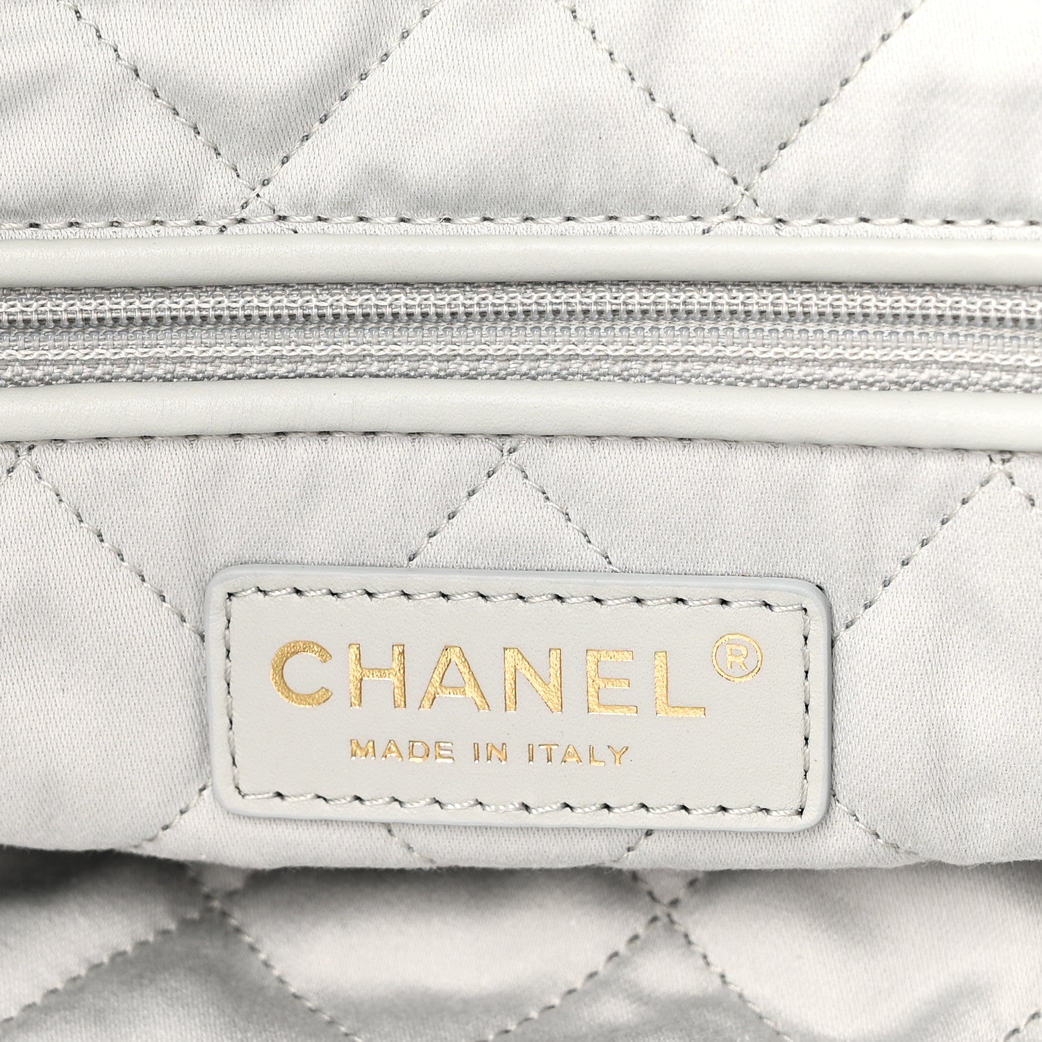 Shiny Calfskin Quilted Small Chanel 22 Light Blue