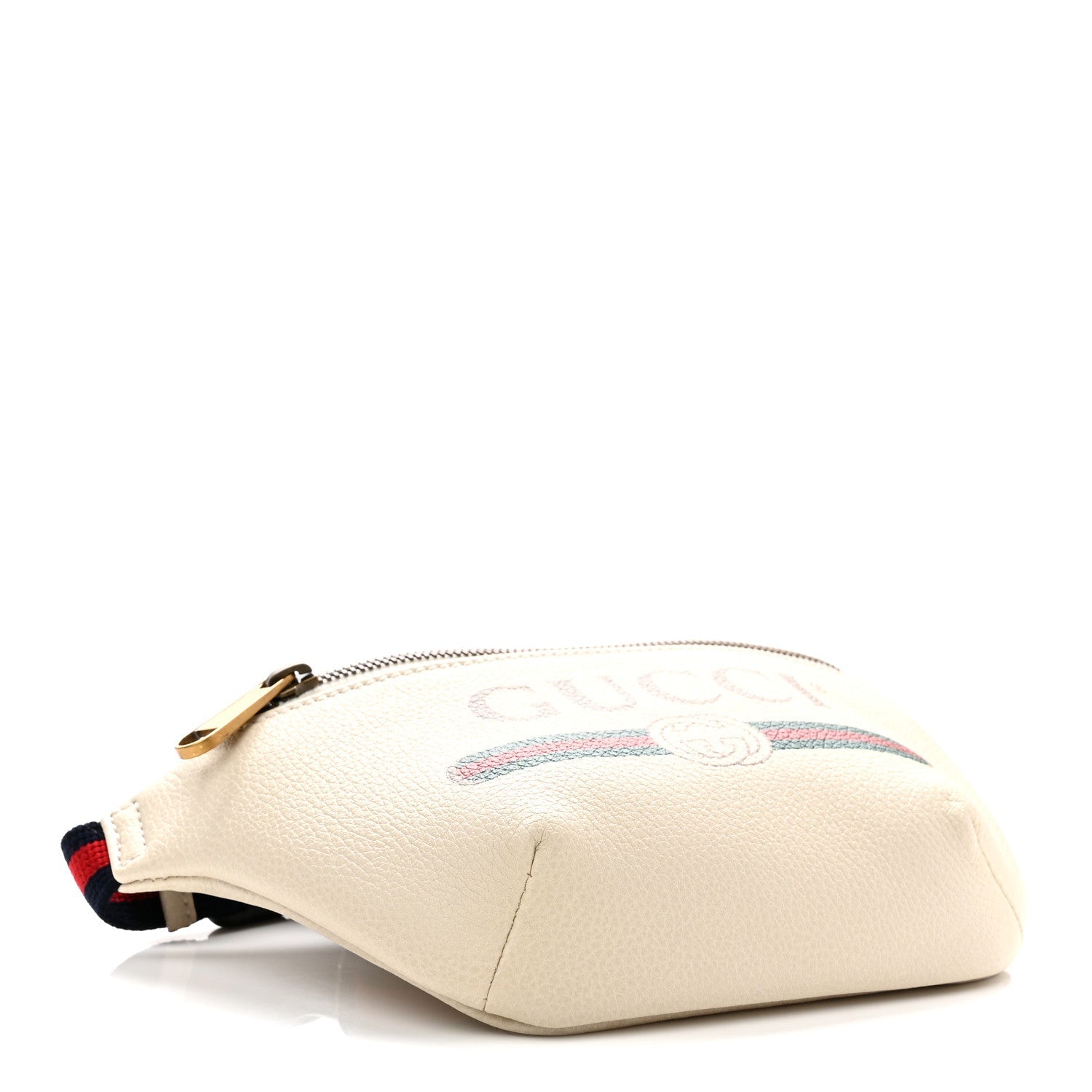 Grained Calfskin Small Logo Belt Bag White