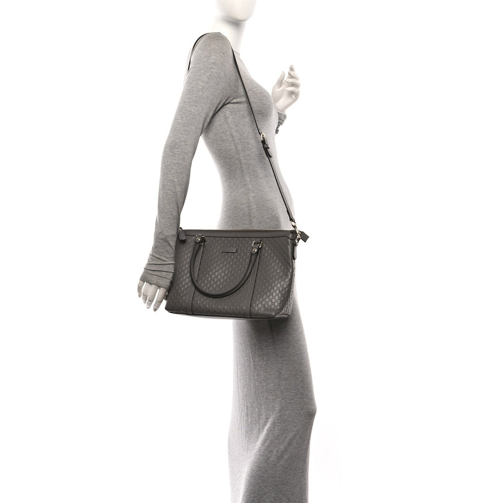 Soft Microguccissima Small Zippered Satchel Loess